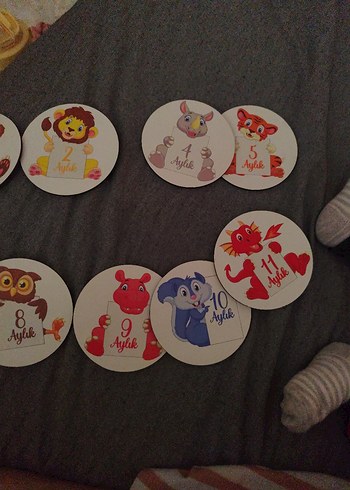 Aylık Bebek Ani Kartları - 12 Adet - Görsel 3