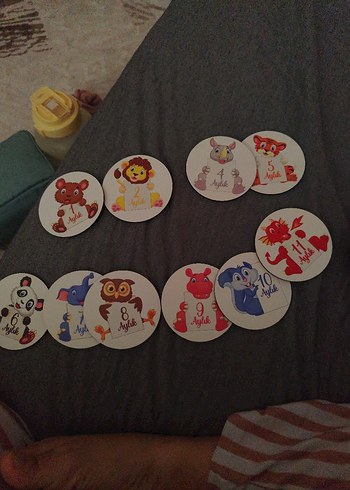 Aylık Bebek Ani Kartları - 12 Adet - Görsel 4