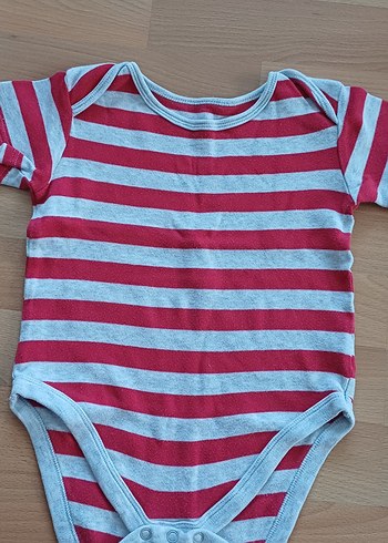 Çizgili Kısa Kollu Bebek Body Seti - Görsel 5