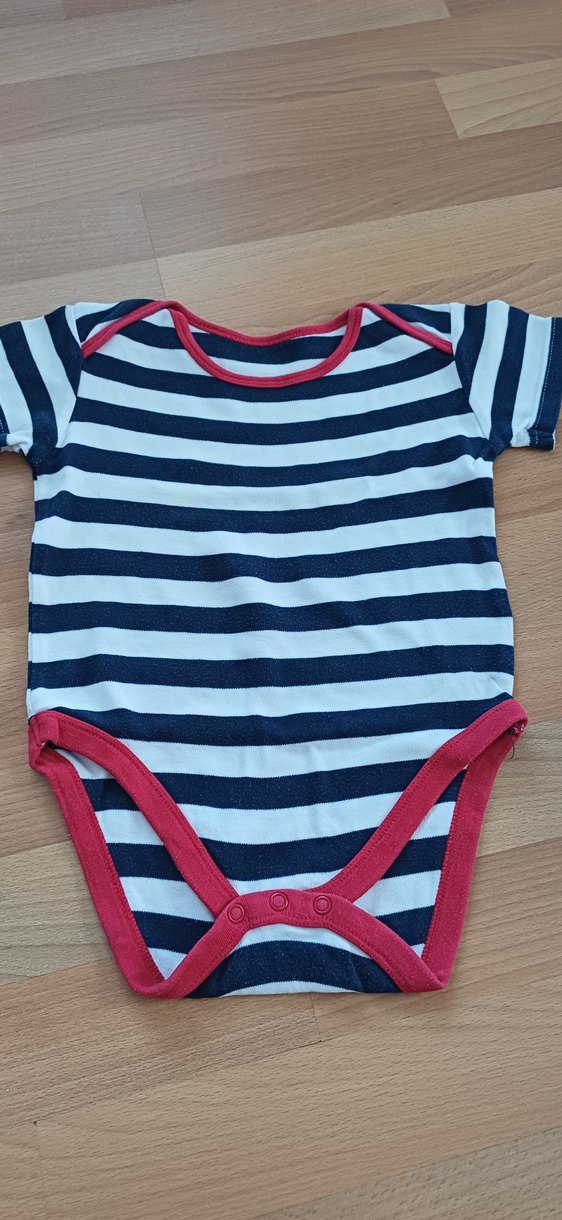 Çizgili Kısa Kollu Bebek Body Seti - Görsel 4