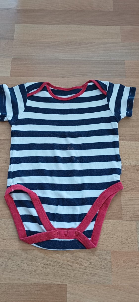 Çizgili Kısa Kollu Bebek Body Seti - Görsel 2