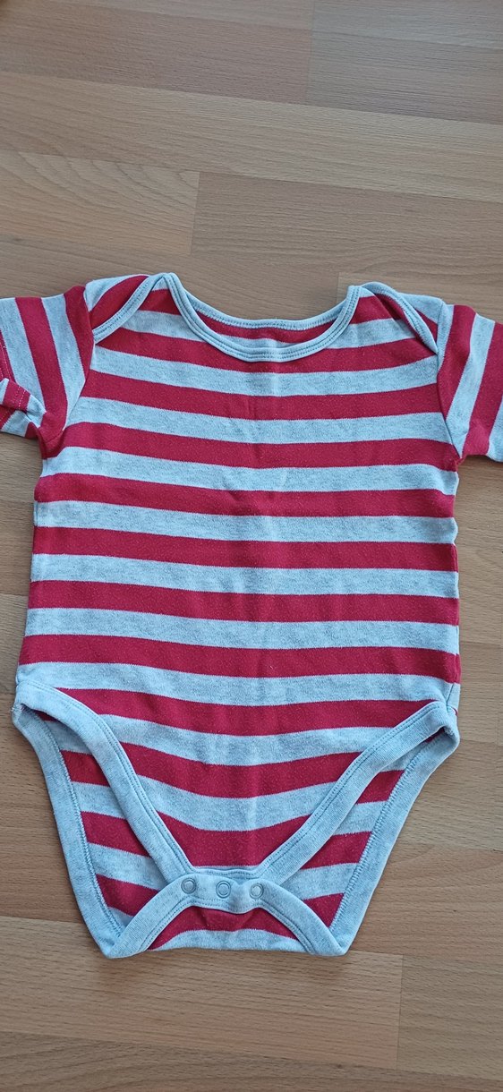 Çizgili Kısa Kollu Bebek Body Seti - Görsel 5