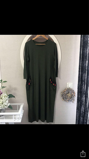 Yeşil salaş elbise