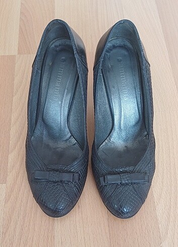 Siyah ince topuklu ayakkabı - Görsel 7