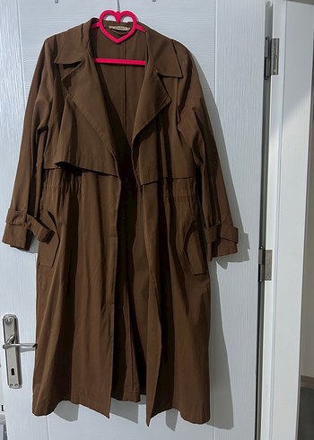 universal Beden Kahverengi Uzun Trench Coat