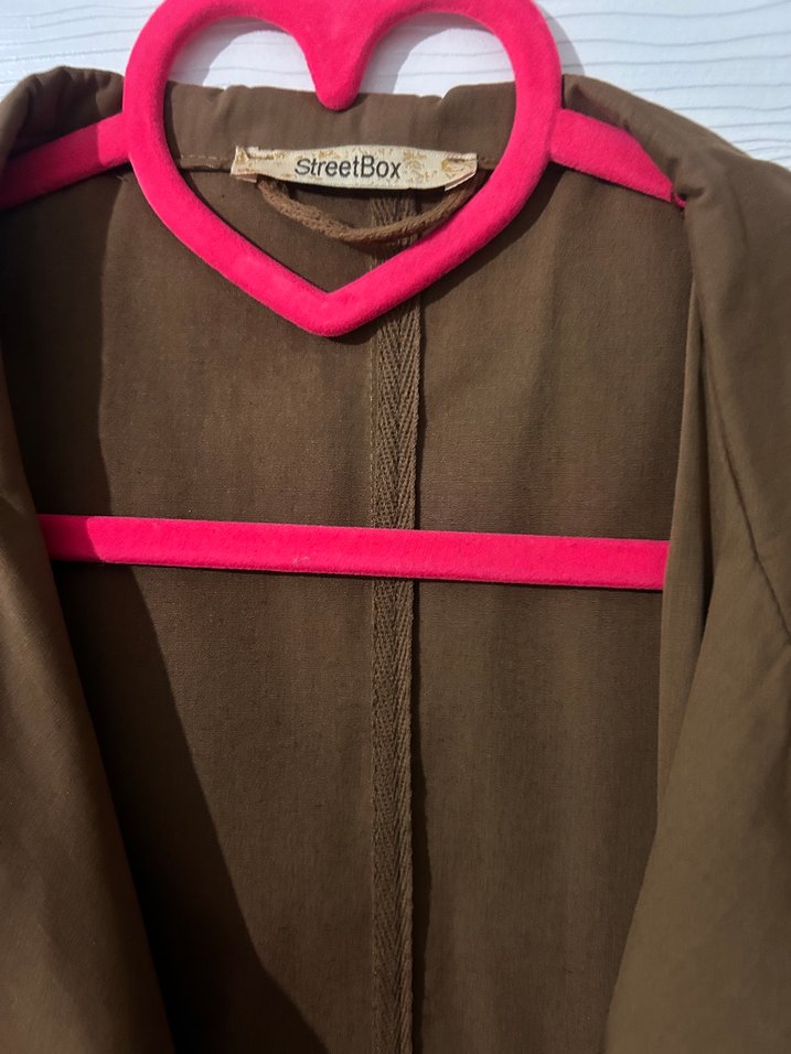 Kahverengi Uzun Trench Coat - Görsel 3