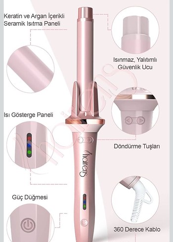 Pembe Seramik Kaplamalı Saç Şekillendirici