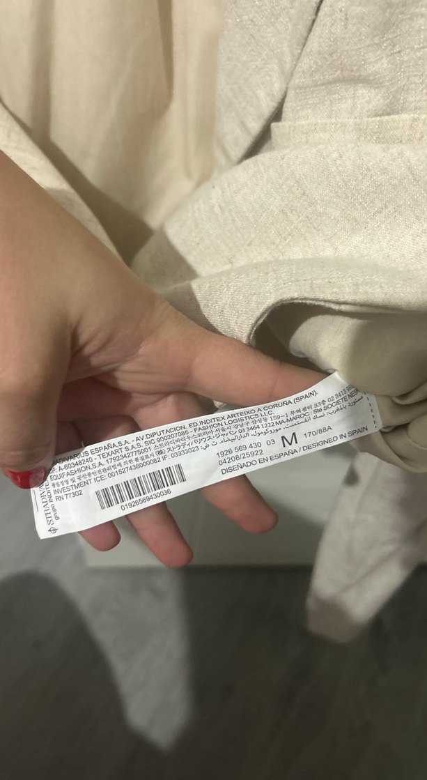 Bej Keten Mini Blazer - Görsel 4