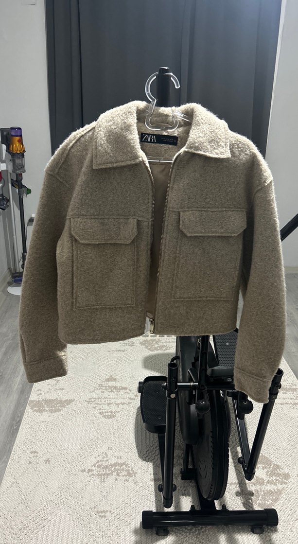 Bej Kısa Kadın Kaban Kürk Detaylı - Görsel 2