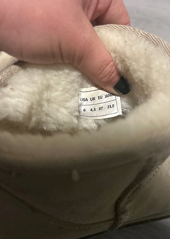 PEGİA Bej Süet Kürklü mini bot - Görsel 4