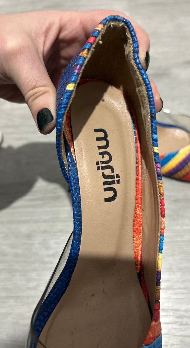 Renkli Yılan Desenli Stiletto Topuklu Kadın Ayakkabı - Görsel 2