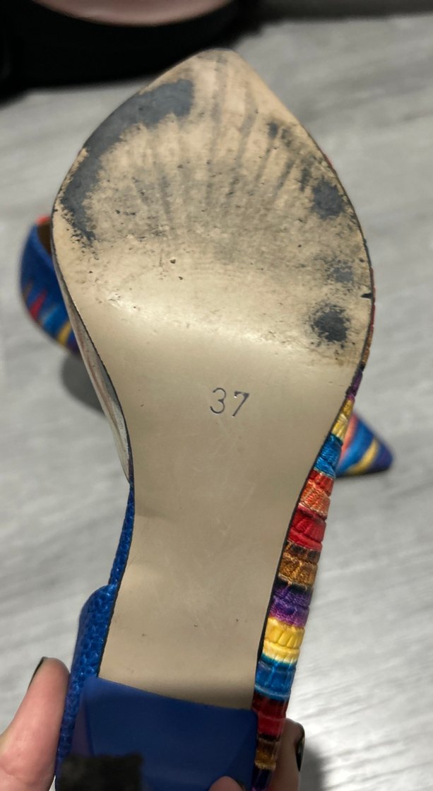 Renkli Yılan Desenli Stiletto Topuklu Kadın Ayakkabı - Görsel 3