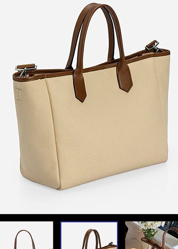 Bej Deri Baskılı Kadın Çanta - Görsel 5