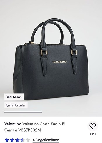Valentino Siyah Deri Kadın El Çantası - Görsel 2