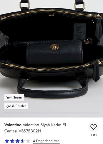 Valentino Siyah Deri Kadın El Çantası - Görsel 3