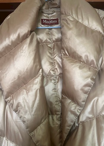 Gold Uzun kaz tüyü mont - Görsel 3