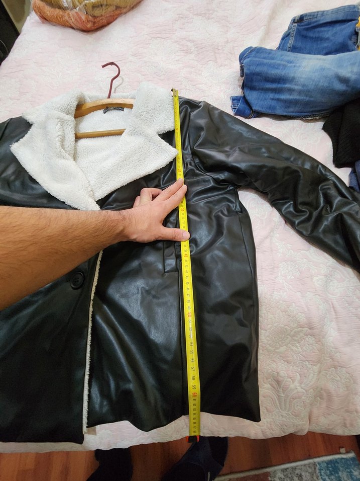 kruvaze deri Kadın Ceket - Görsel 4