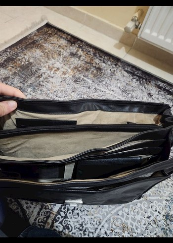 Siyah Klasik Modern Erkek  laptop Çantası - Görsel 3