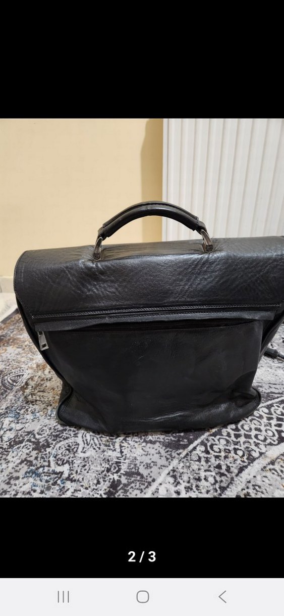 Siyah Klasik Modern Erkek  laptop Çantası - Görsel 2