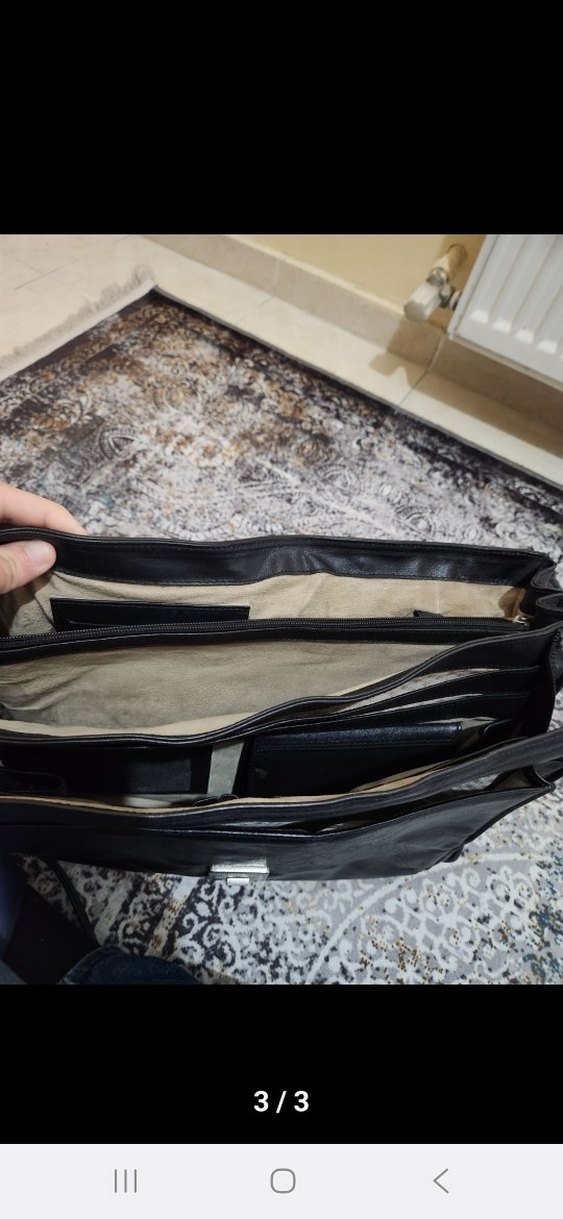 Siyah Klasik Modern Erkek  laptop Çantası - Görsel 3