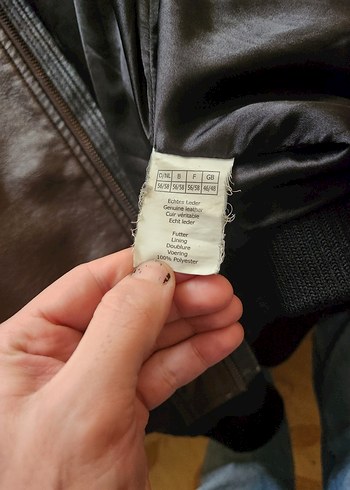 Siyah Deri Biker Ceket, Kemerli, Rahat Kesim - Görsel 4