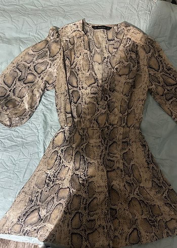 Yılan Desenli Midi Kadın Elbise - Görsel 4