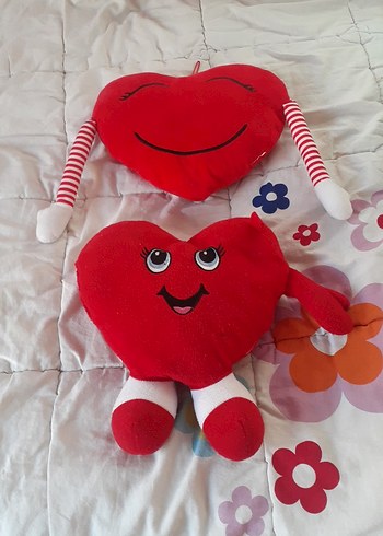 Sevimli Kırmızı Kalp Peluş Oyuncaklar