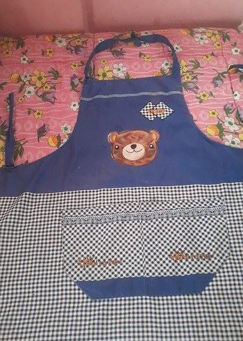 Mavi Ayıcık Desenli Mutfak Önlüğü - Görsel 2