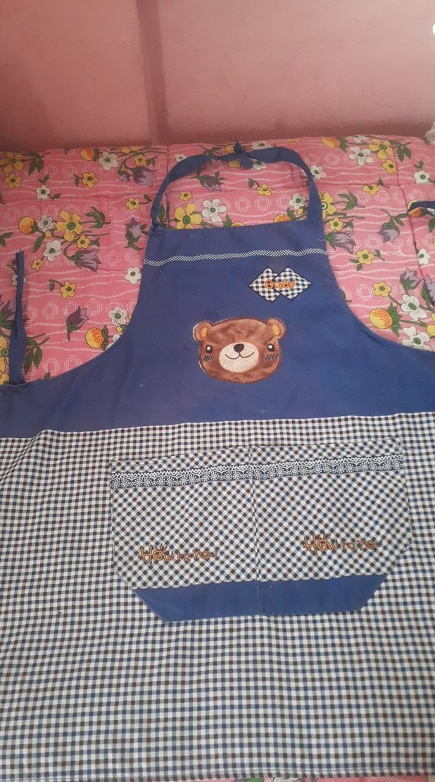 Mavi Ayıcık Desenli Mutfak Önlüğü - Görsel 2