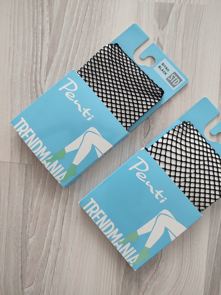 Siyah  file çorap - Görsel 4