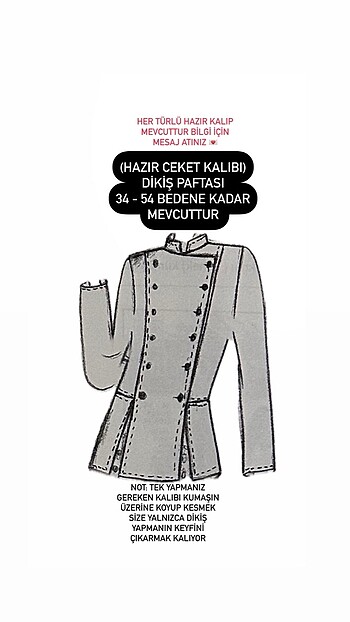 Dikiş kalıbı dikiş paftası