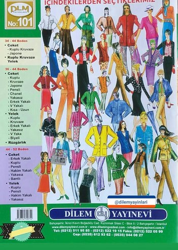 34-52 Beden Ceket ve Yelek Kalıpları - Görsel 2