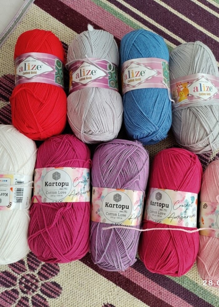 Alize koton ve kartopo cotton love - Görsel 2