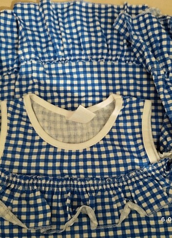 Mavi ekoseli elbise - Görsel 3