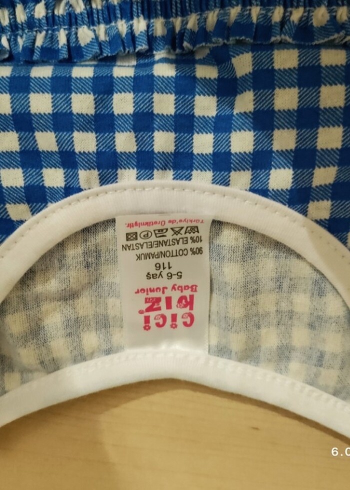 Mavi ekoseli elbise - Görsel 2