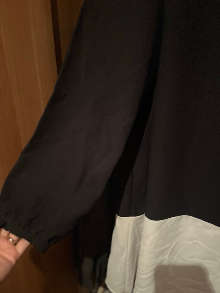 Siyah Beyaz Salaş Midi Kadın Tunik - Görsel 5