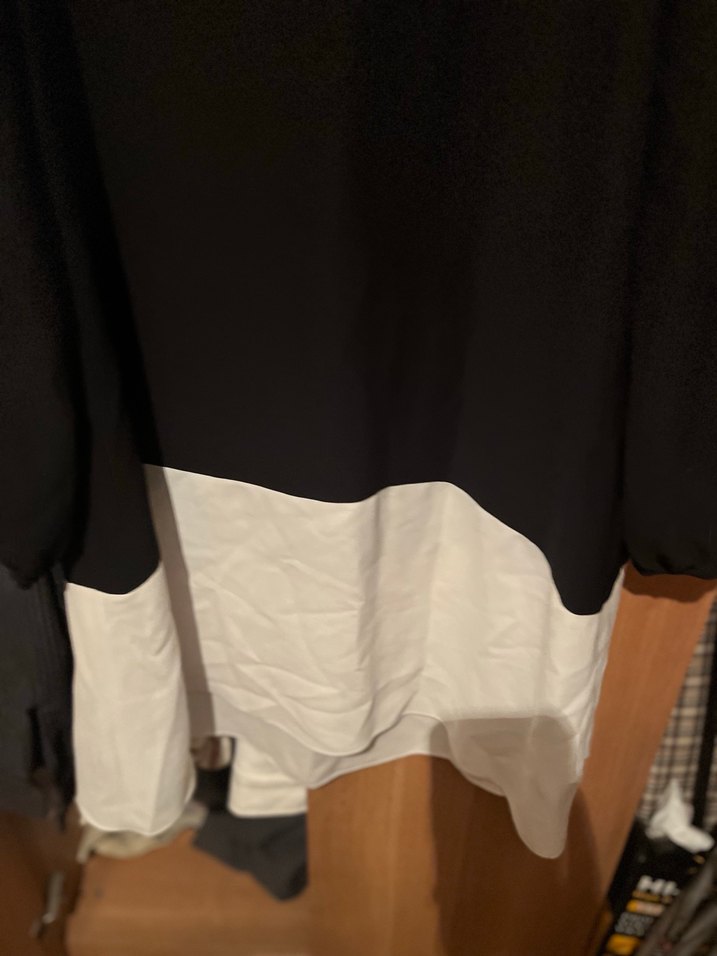 Siyah Beyaz Salaş Midi Kadın Tunik - Görsel 2