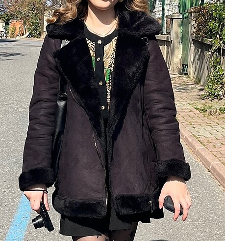 Stradivarius biker süet mont