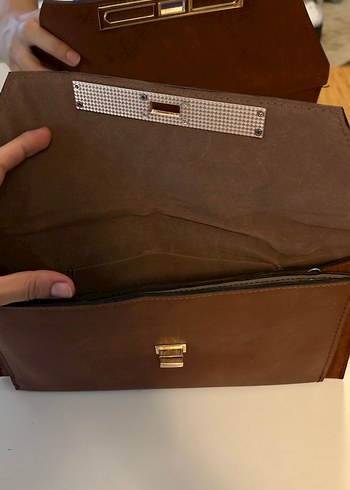 Diğer Kahverengi Süet Tokalı Kadın Portföy Çanta