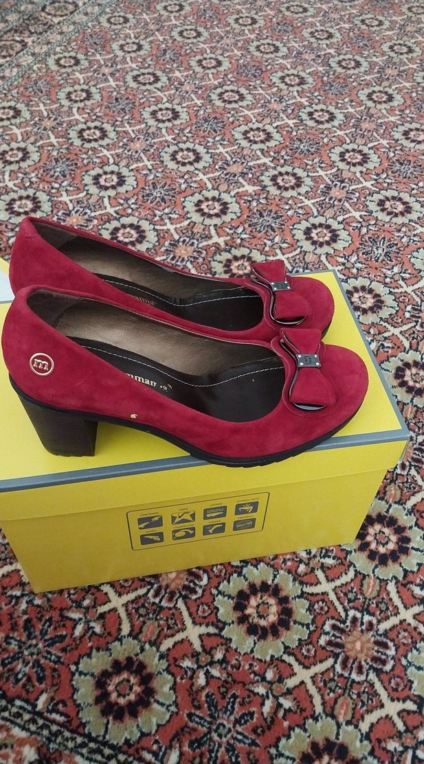 Bordo Tokalı Kadın Topuklu Babet - Görsel 2