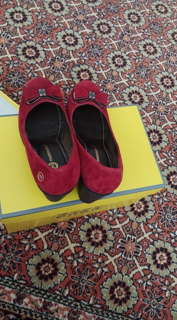 Bordo Tokalı Kadın Topuklu Babet - Görsel 3