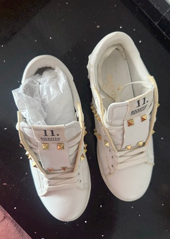 Beyaz Yüksek Topuklu Kadın Spor Ayakkabı - Görsel 3