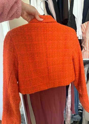 Turuncu Kadın Midi Blazer Ceket - Görsel 2