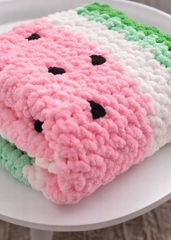 Renkli Nakışlı Örgü Çocuk Battaniyesi - Görsel 4