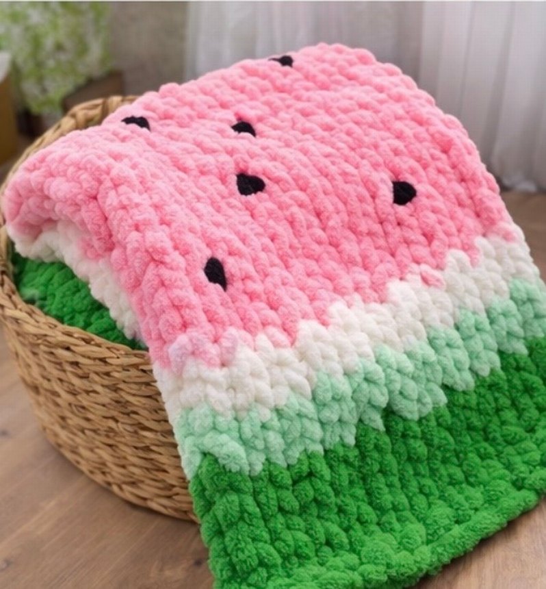 Renkli Nakışlı Örgü Çocuk Battaniyesi - Görsel 3