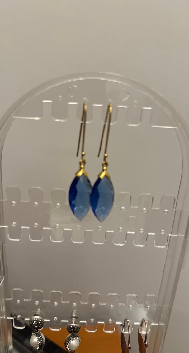 Bohem Tarzı Midi Mavi Boncuklu Küpe - Görsel 2