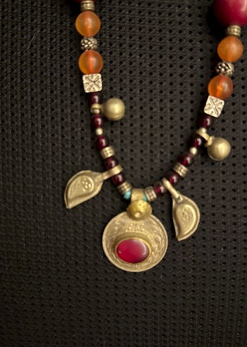 Uzun Çok Renkli Boncuklu Bohem Kolye - Görsel 2