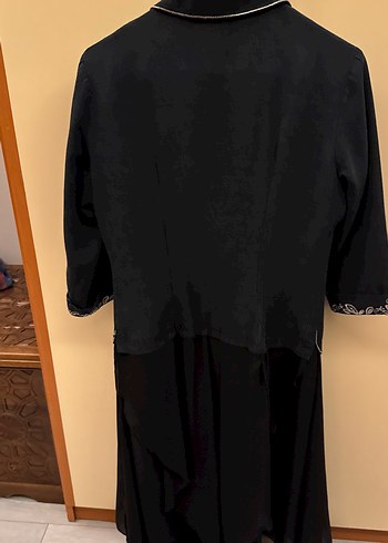 Nakışlı Siyah Uzun Kadın Takım Elbise - Görsel 3