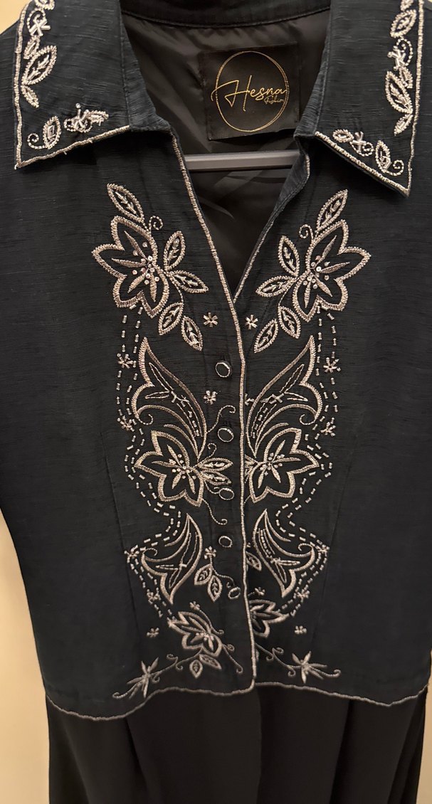 Nakışlı Siyah Uzun Kadın Takım Elbise - Görsel 4