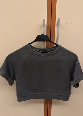 Gri Mini Hamile T-shirt Kısa Kollu - Görsel 3